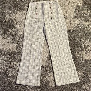 Fashion Nova White and Black Plaid Wide Leg Pants